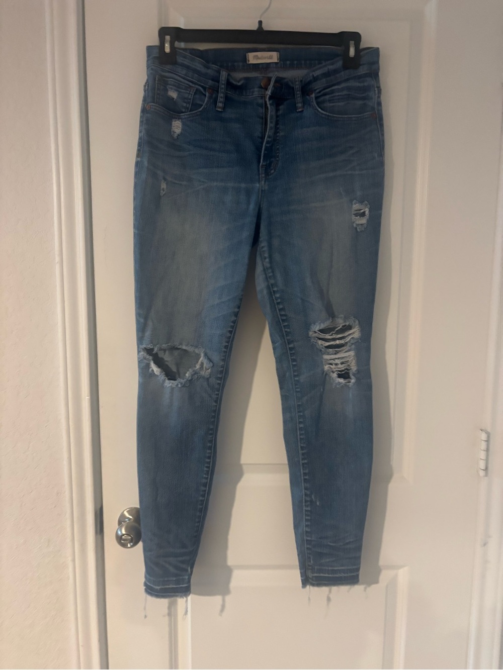 Madewell Light Blue Distressed Skinny Jeans
